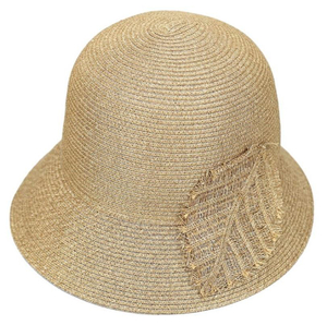 High Quality custom Fashion Ladies Foldable Bucket Natural Color Straw Hat