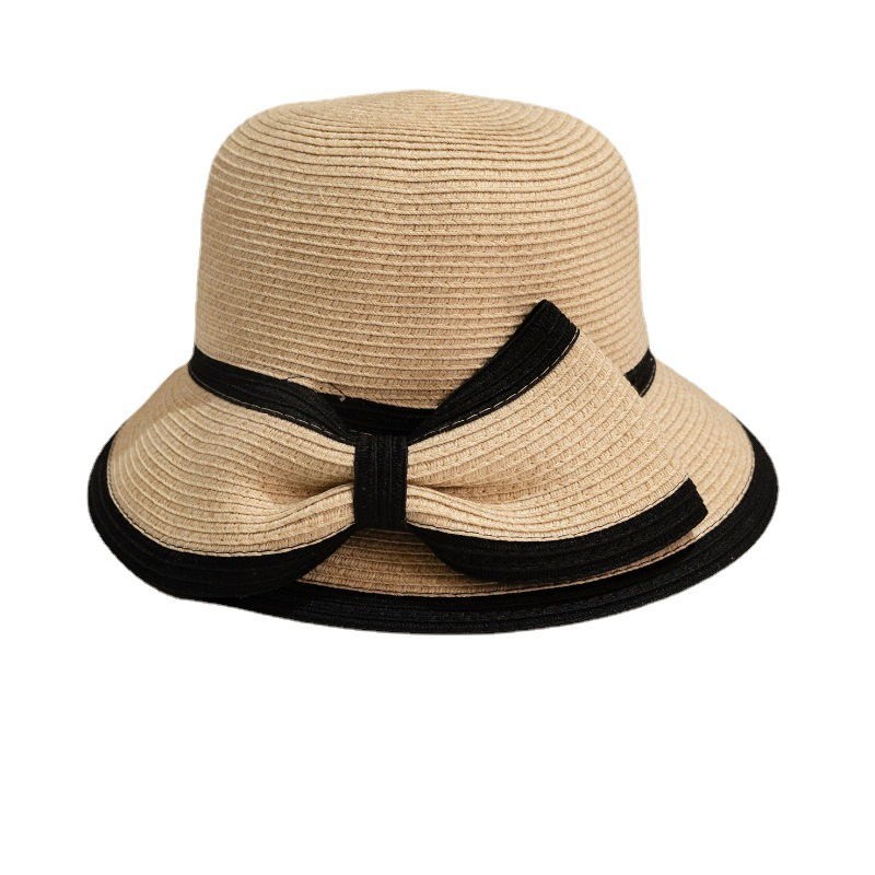 2022 new straw summer vacation beach hat British bowler sunscreen hats women sun hat
