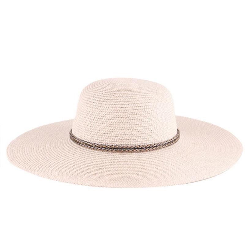 2022 High quality big brim floppy paper foldable straw hats beach sun for woman summer