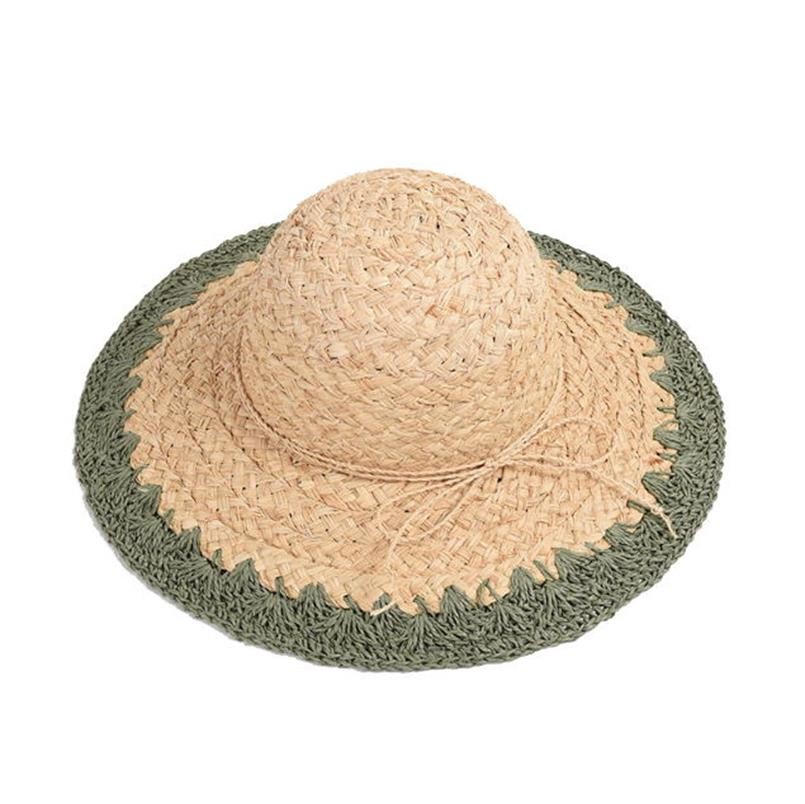 Wholesale Beach wide brim lady Seaside Holiday Summer Women Sunshade Caps Wide Brim Natural Raffia custom Straw Hat