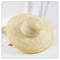 Natural Wheat Women Wide Brim Sun Beach Straw Hat with Ribbon Floppy Flat Top Straw Boater Hats