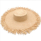 Hot sales outdoor travelling summer holiday visor round wide large brim women foldable beach raffia straw hat