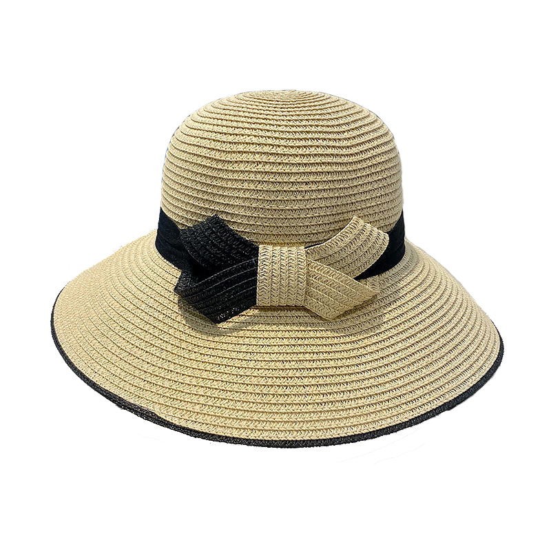 Cheap Wide Brim Foldable Sunshade Hats Women Vacation Beach Straw Hats Leisure Floppy Paper Hats for Unisex