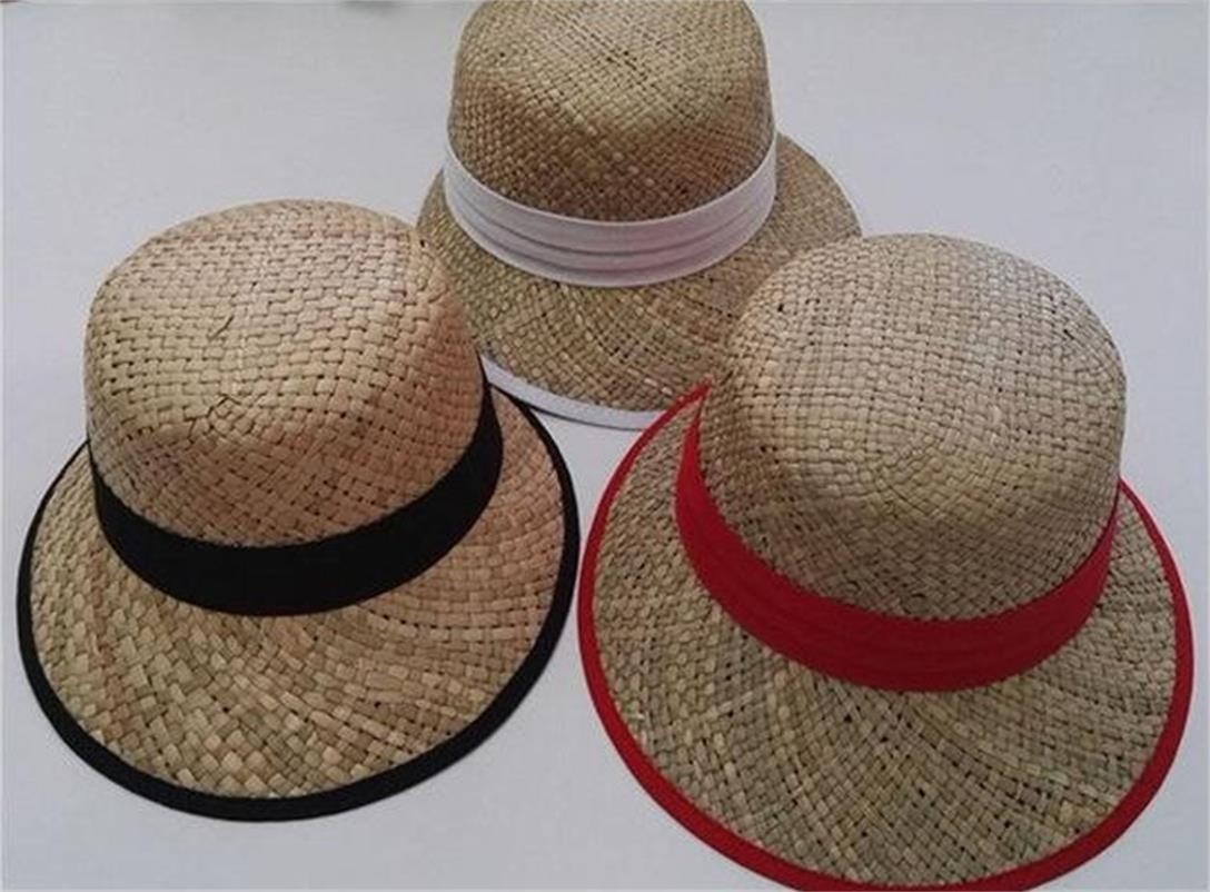 Dome Bell-shaped Seaweed Seagrass Straw Hats Outdoor Travel Sun Shade beach Hat Summer Holiday Fisherman Straw Bucket Hat